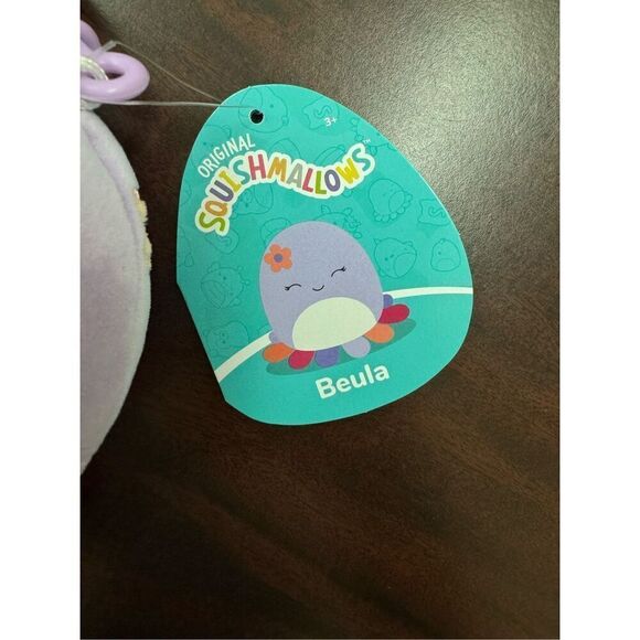 NWT Beula Purple Octopus Squishmallows 3.5 Inch Backpack Clip - Picture 4 of 5